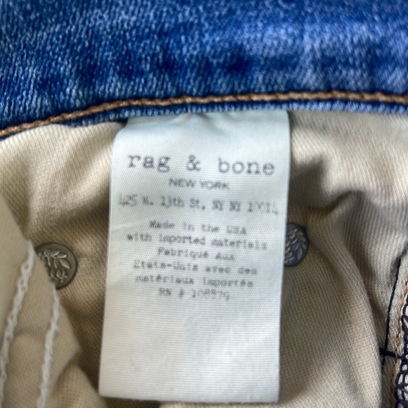 Rag & Bone - slightly distressed skinny blue jeans - mid rise - size 27 - Picture 6 of 7